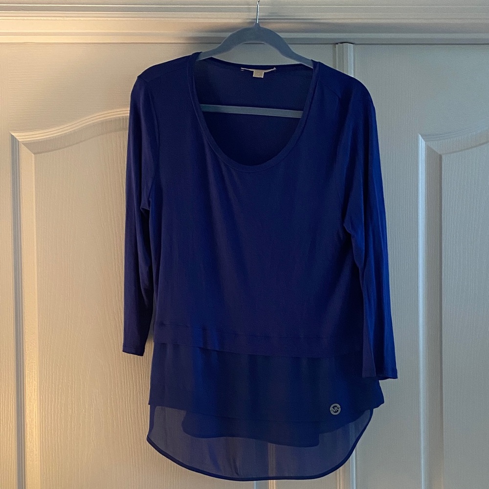 Michael Kors Deep Blue Layered Blouse